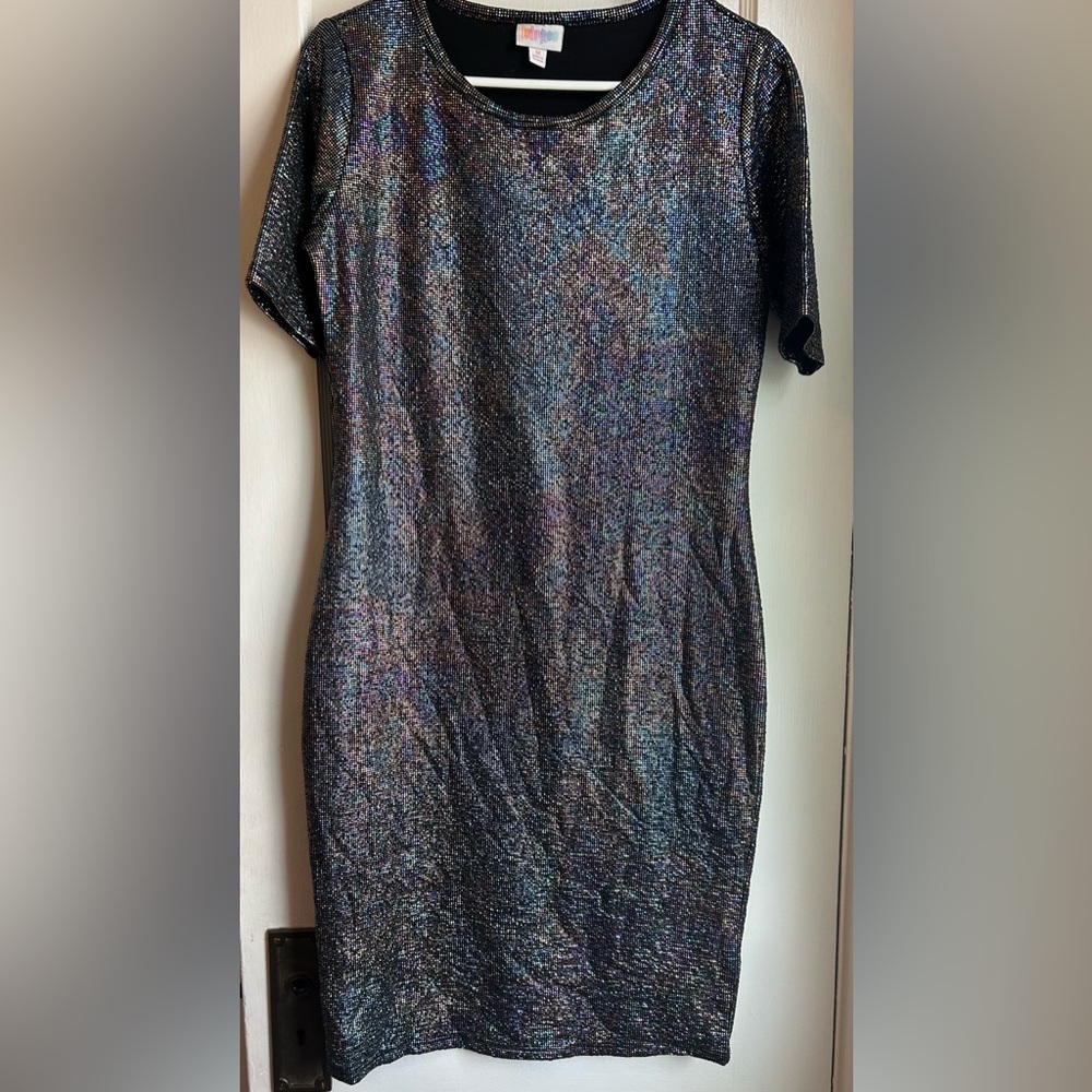 LuLaRoe Julia Oil Slick Iridescent Dress